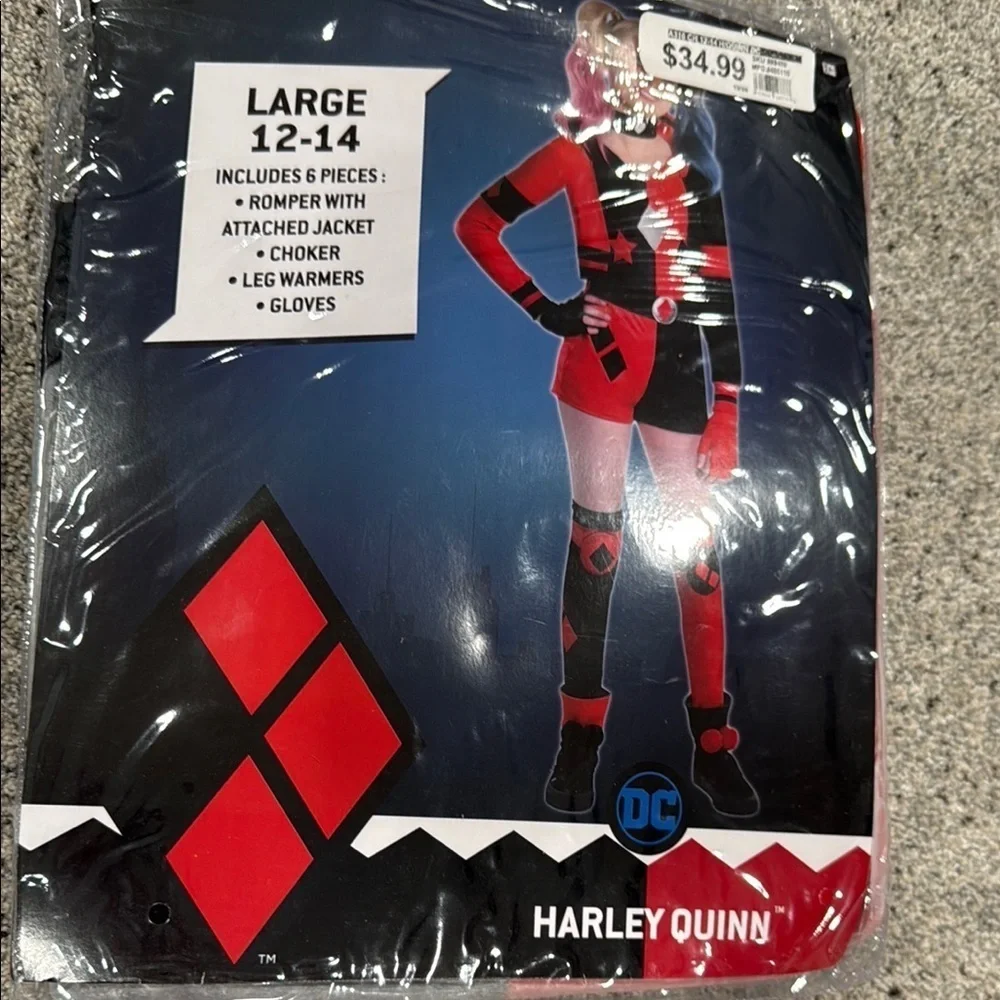 DC Harley Quinn Superhero Costume Red and Black